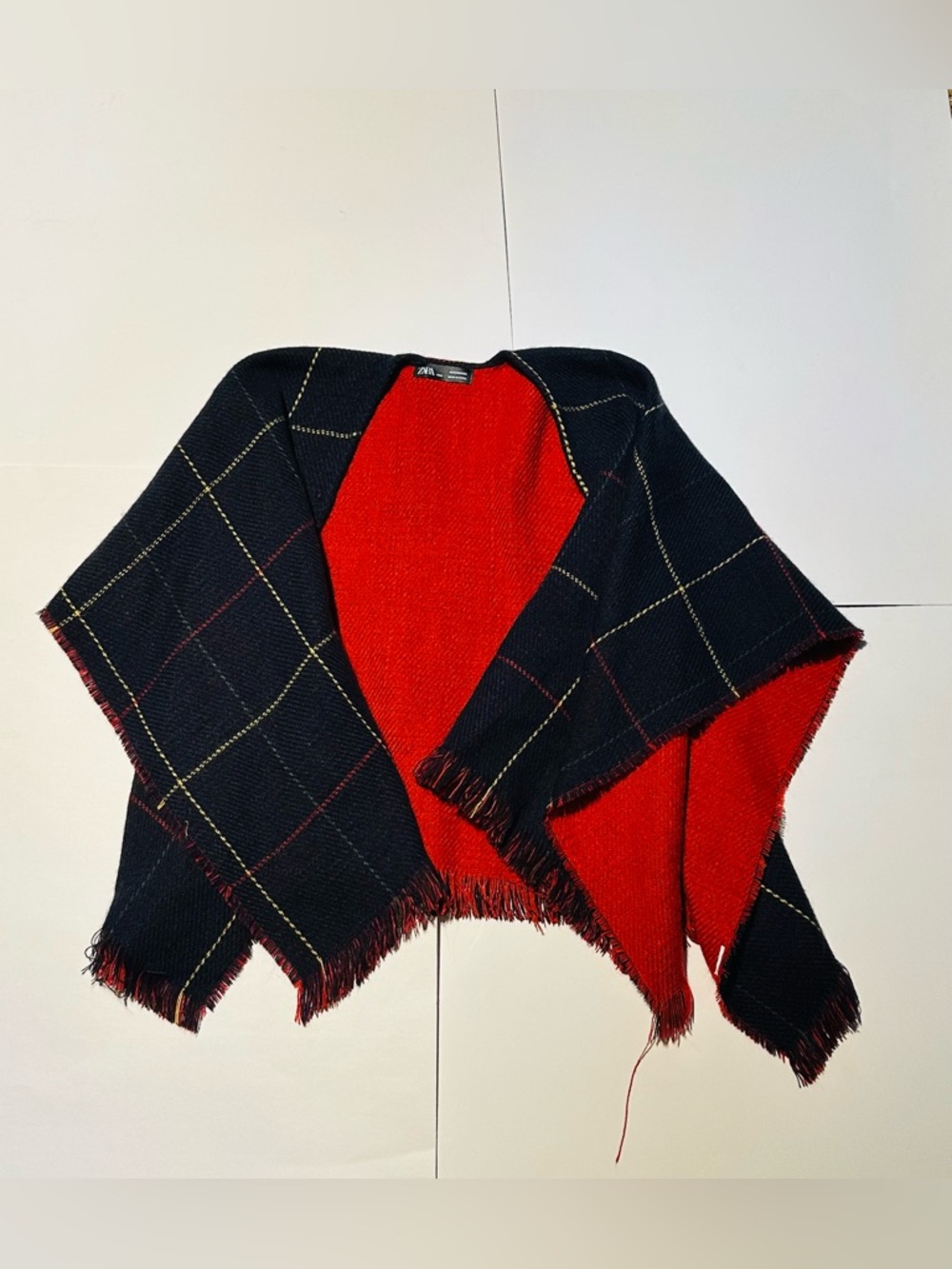 Zara Reversible Plaid Cape